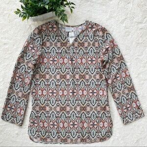 Anthropologie HD in Paris lace up tunic lace up top boho tribal small